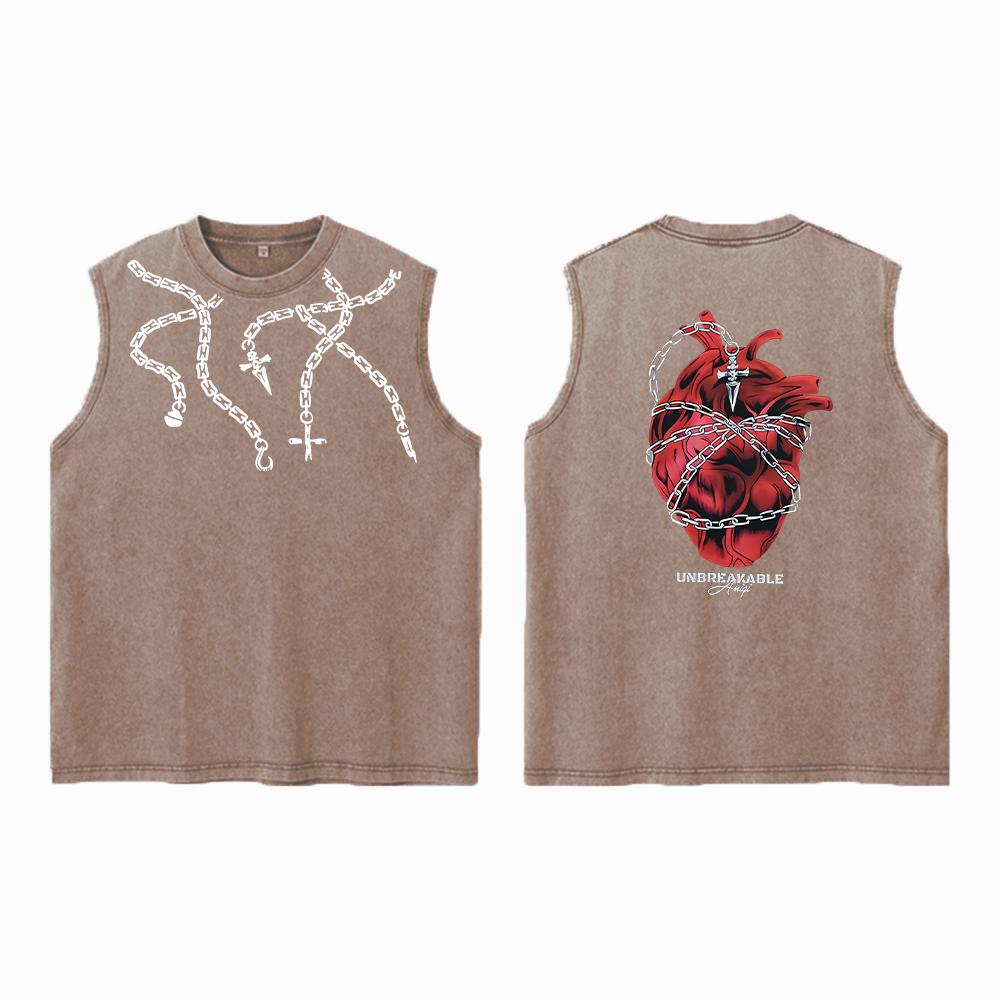 Аниме Hunter X Hunter Кислотный жилет Ретро Винтаж Печатный Стираный Графический Жилет Мужской Harajuku Y2k Хлопок Футболка Топы