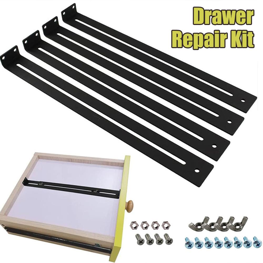 4 шт. Аксессуар для ремонта мебели Кронштейн с винтами Набор для ремонта мебели Монтажные кронштейны для деревянных/ДСП/МДФ ящиков