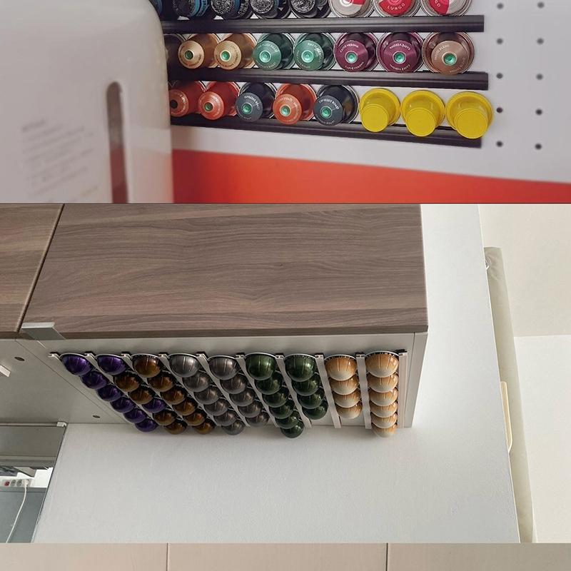 DIY Universal Coffee Capsule Holder,Nespresso Vertuo Capsule Organizer,6 Pcs/Set Cafe Pods Storage for Dolce Gusto with Adhesive