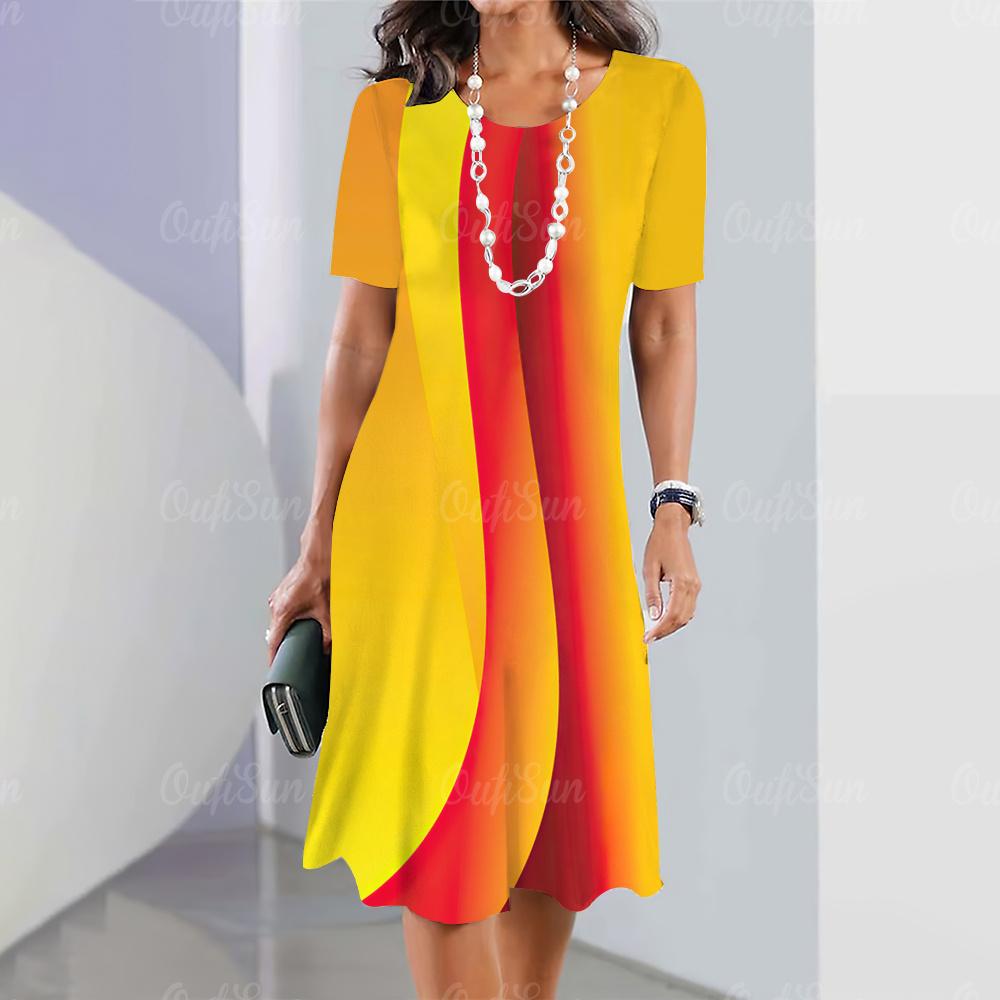 Модные летние платья для женщин 2023 года, сексуальные вечерние платья, повседневные, элегантные и красивые праздничные платья с принтом в виде градиента 3D, одежда