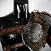 Medieval Viking Leather Barbarian Set Of Pauldrons Larp Shoulder Harness