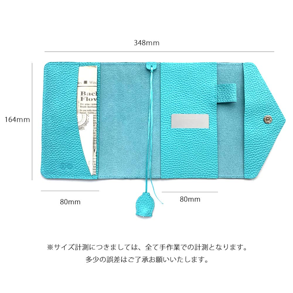 [blue Bloom] A6 Planner Cover with Bookmark, Stylish and Cute Blue Leather, Genuine Shrink-Embossed Leather, Made In Japan, Bb006 (Blue Beetle)