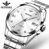 OUPINKE Swiss Mechanical Movement Watch Luxury Real Diamond Watches For Man 50M Waterproof Calendar Man Hand Clock 3199