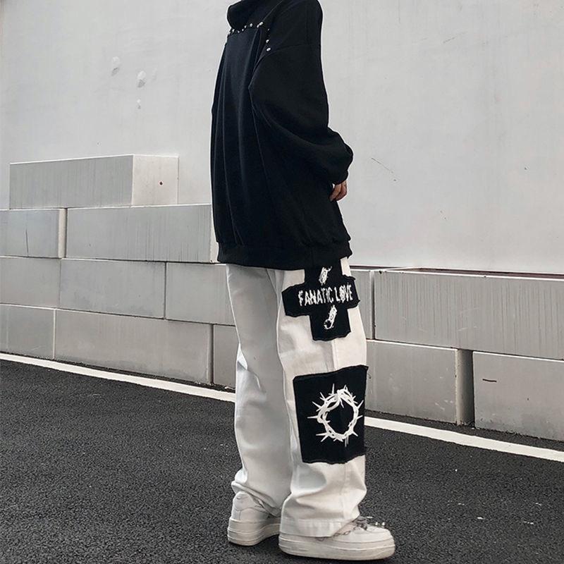 Men's Spring and Autumn Four Seasons Plus Size Thin Section Loose Oversize Street Dance Straight Trousers