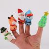 5Pcs/Set Christmas Finger Puppets Silicone Elk Santa Claus Snowman Christmas Tree Character Toys Role-Playing Storytelling Learning Finger Puppet Toys