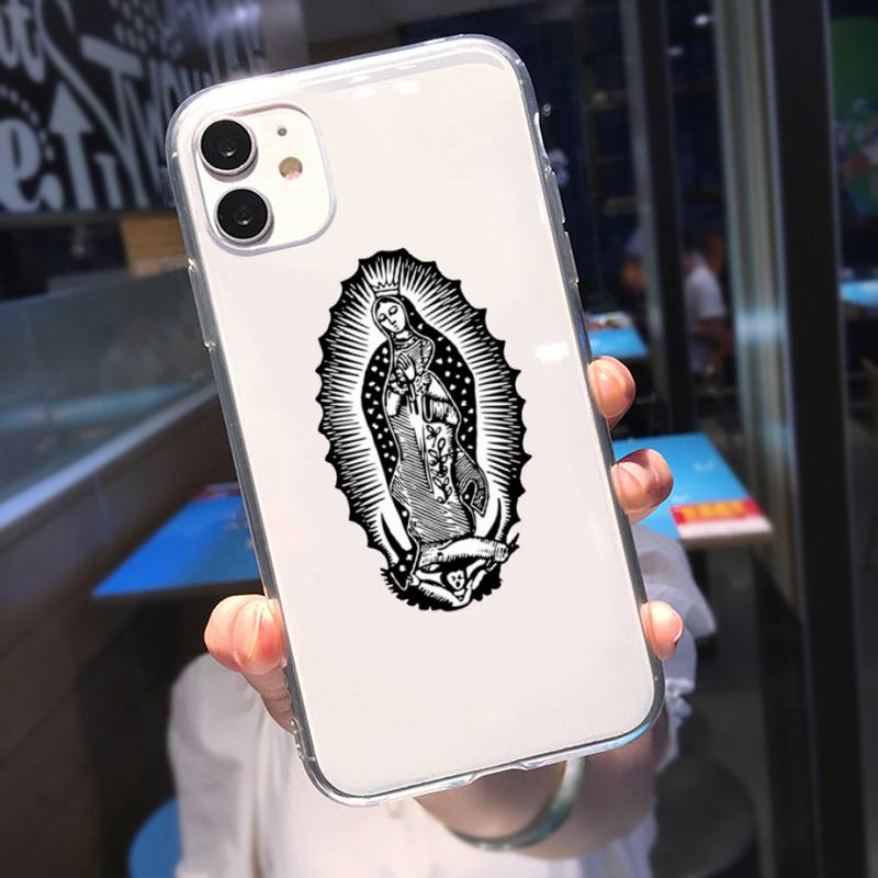 Чехол для телефона RUICHI Virgin De Guadalupe Virgen Mary для iPhone 11 12 Mini 13 Pro XS Max X 8 7 6s Plus 5 SE XR прозрачный