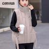 Cotton Waistcoat Women's Short Section Plus Size Autumn and Winter Loose Stand-up Collar Vest
