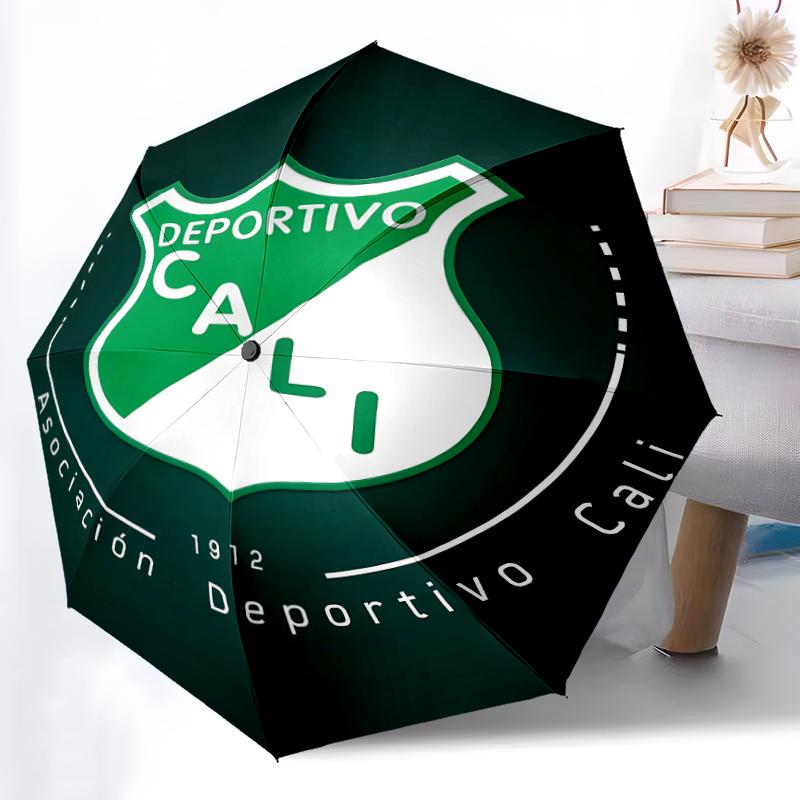 Printed Deportivo Cali LOGO Folding Umbrella,Outdoor,Leisure,And Travel Umbrella,Durable Umbrella Fabric,Birthday And Holiday Gift