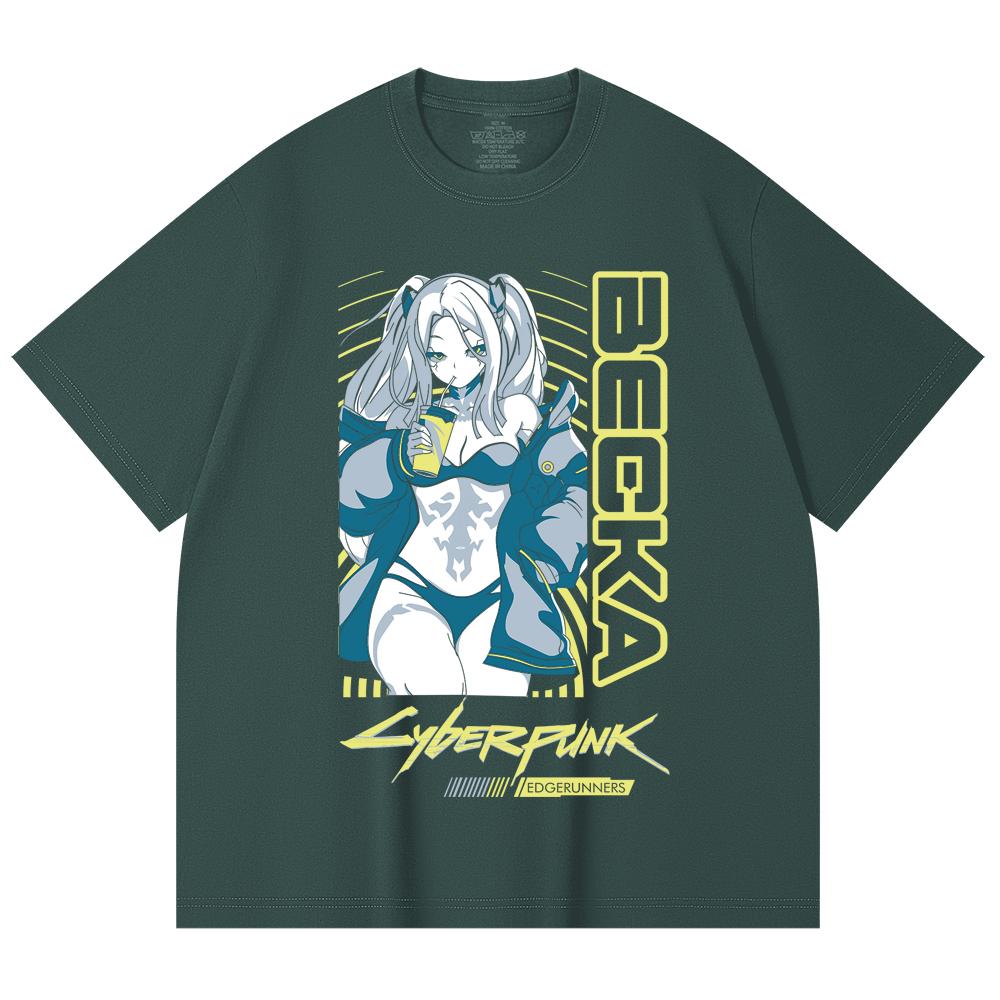 230 Gsm 100% Cotton Cyberpunk V10 Becka Print Unisex Heavy Cotton T Shirt