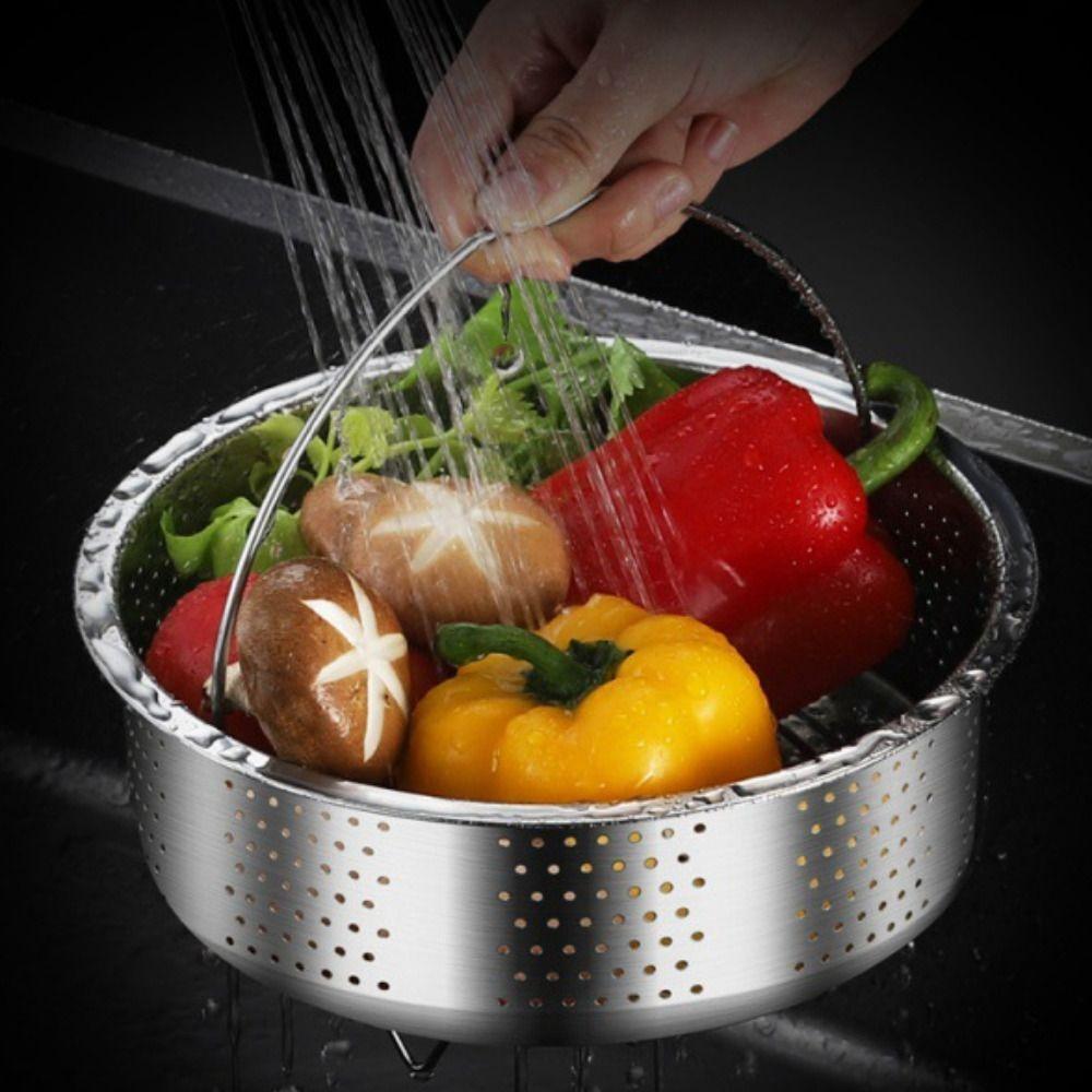 Корзина для пароварки с мелкой сеткой, ручкой и подставкой, корзина для слива воды, подставка для варки на пару, овощи