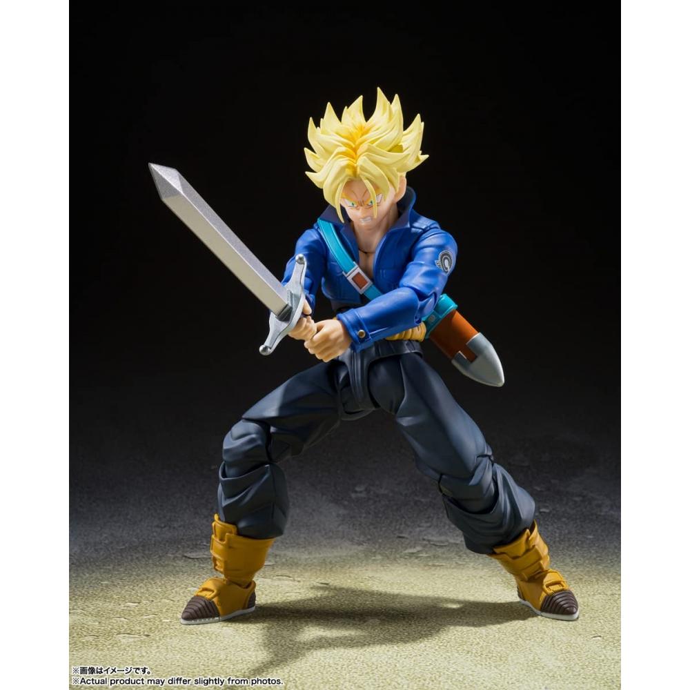 SHFiguarts Dragon Ball Z Super Saiyan Стволы — Мальчик из будущего — Приблизительно. Подвижная фигурка, окрашенная в ПВХ и АБС-пластик, 140 мм