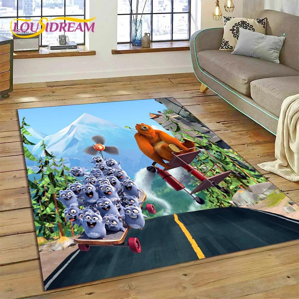 Cartoon Grizzy and The Lemmings Rug Carpet for Living Room Bedroom Home Decor,Floor Mat Non-slip Decoration for Sofa Doormat Kid