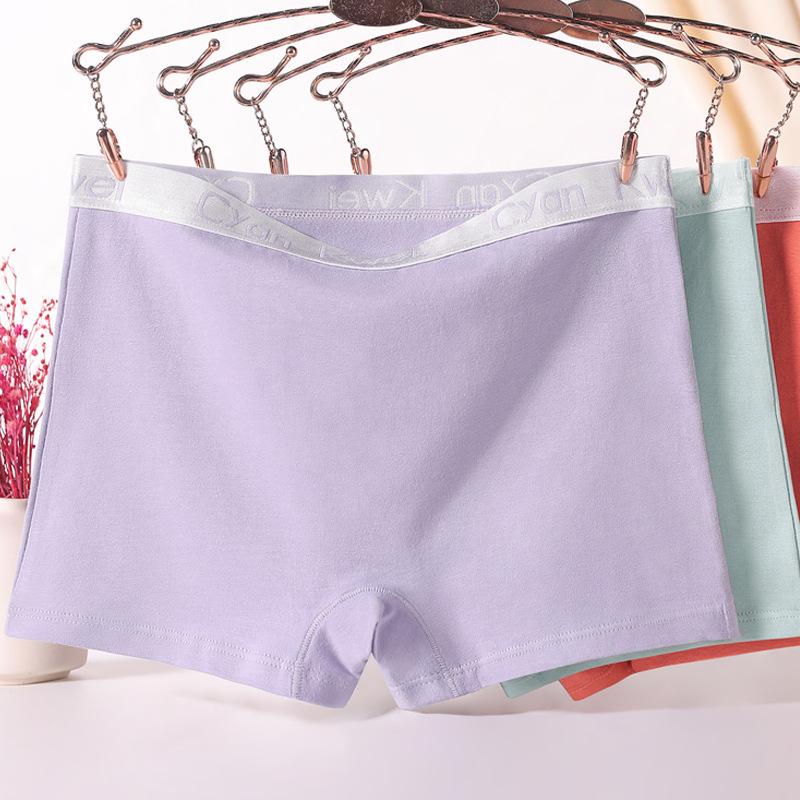 Женские трусы-боксеры для студентов из хлопка больших размеров красного цвета Year of Life