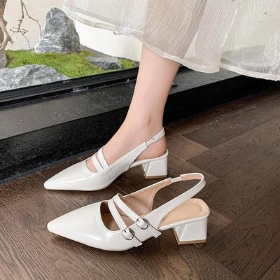 2025 Стильные французские босоножки на толстом каблуке для женщин - Новый весенний стиль Fairy