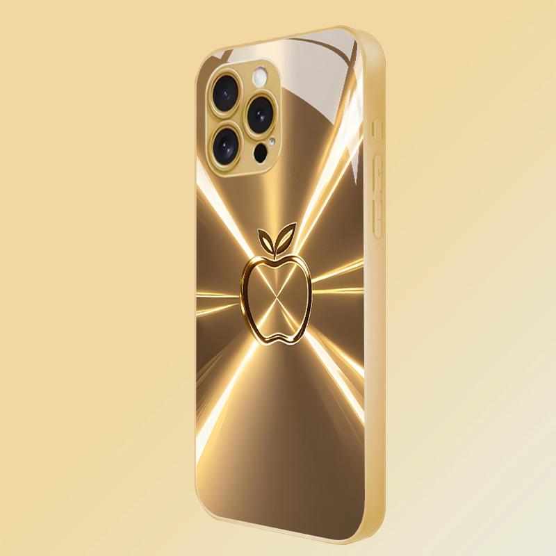 Чехол для телефона Aurora Colorful Desert Gold Glass Подходит для iPhone 17 16 15 14 13 12 11 Pro/Max/Plus Ударопрочная задняя крышка