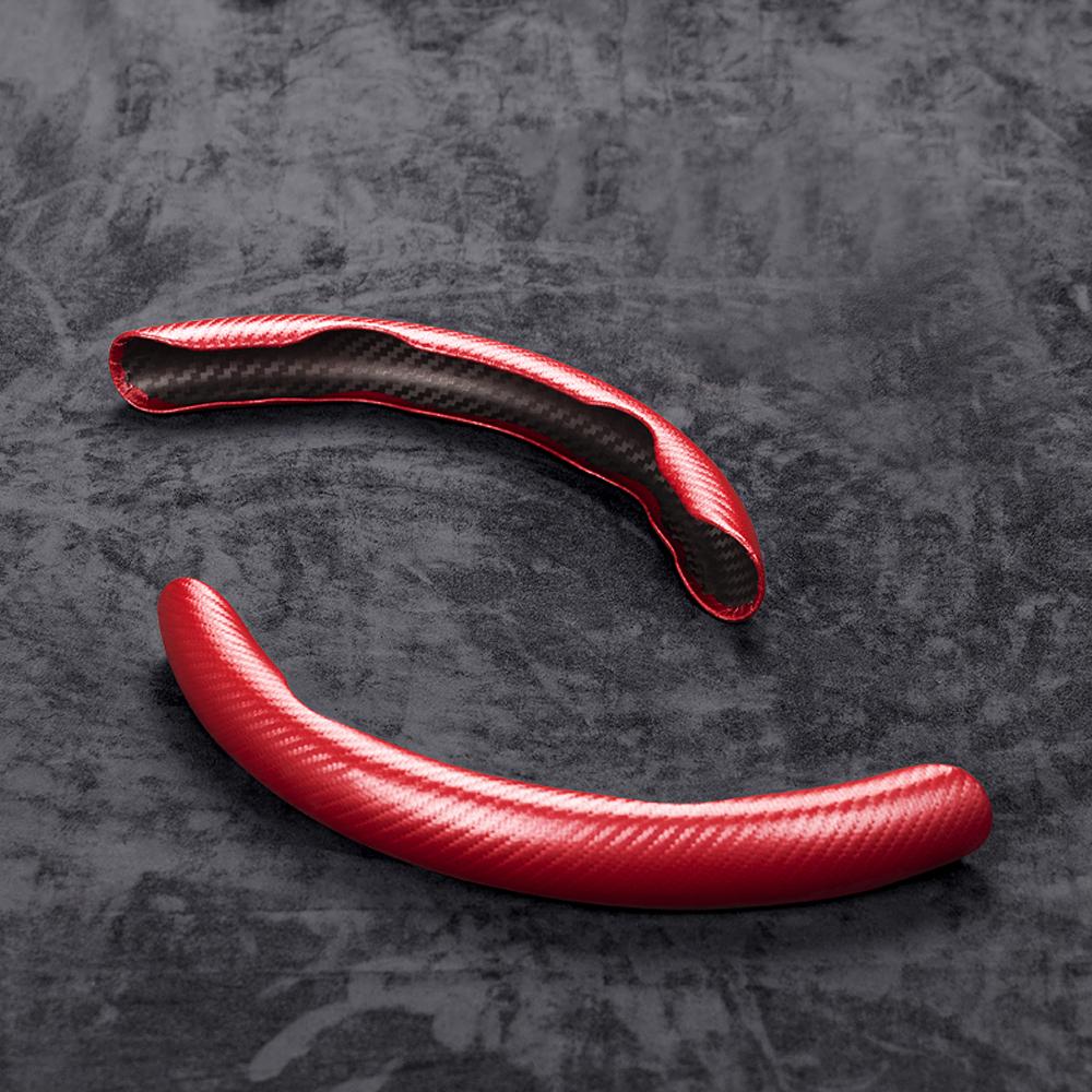 Универсальный 1 пара Кожаный чехол на руль из углеродного волокна Нескользящий чехол-бустер для колеса из волокнистой кожи ПВХ