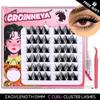 GROINNEYA DIY Eyelash Extension Kit Individual Lashes Cluster Mix Lash Clusters with Lash Bond and Seal and Lash Accessories