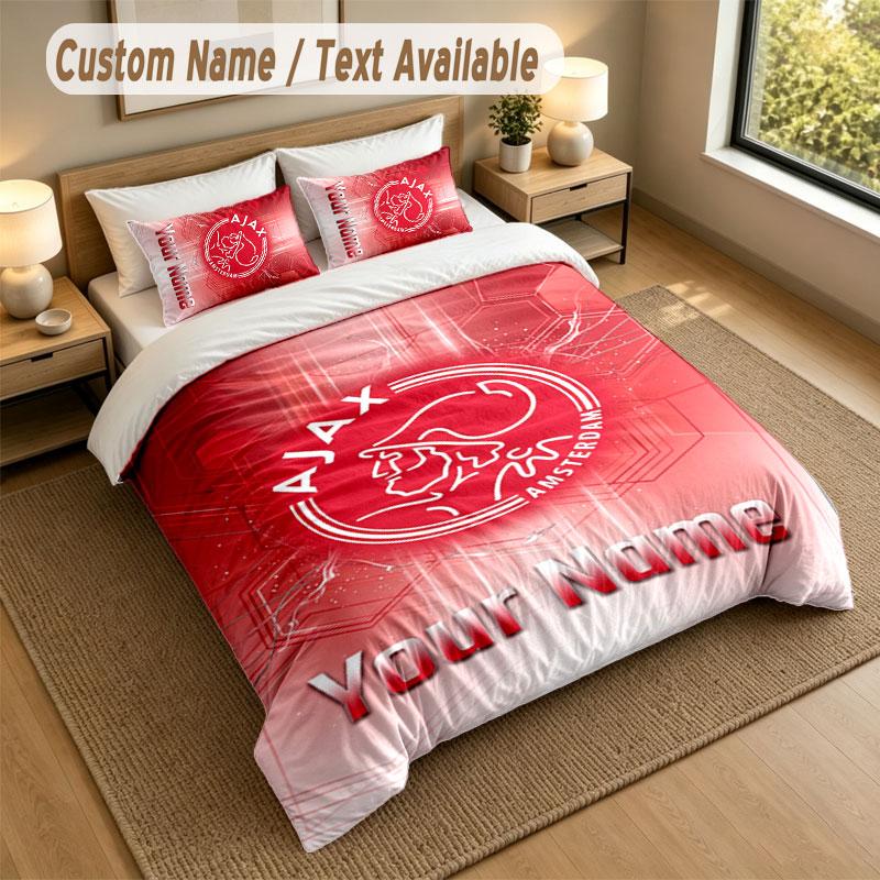 Bedding Set 1 Duvet Cover 2 Pillowcases Ajax Amsterdam Print Soft Bed Linen Bedroom Decor