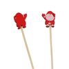 100Pcs/set Disposable Christmas Fruit Sticks Bamboo Skewer Fork Christmas Toothpicks  Dessert