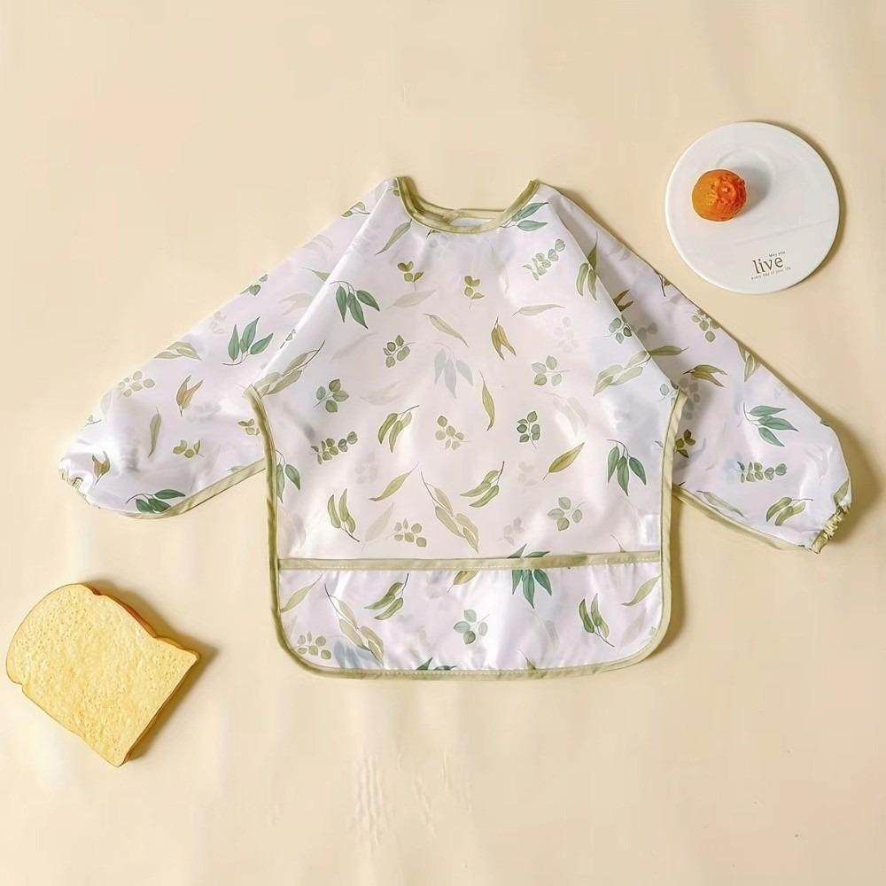 Easy To Clean Feeding Apron Colorful Cartoon Printing Full Body Cover Bibs  Self Feeding