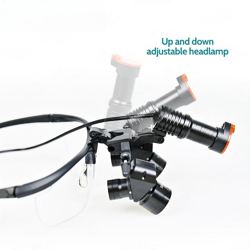 Стоматологические лупы 4X-6X, бинокулярная медицинская лупа с налобным фонарем 5 Вт, зрачок 300-600 мм, регулируемая хирургическая линза, стоматологическое оборудование