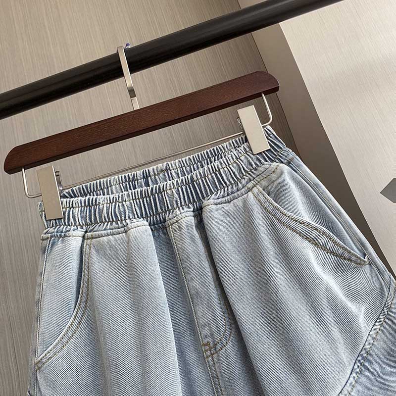 Shorts Women Cotton Summer Denim Loose Large Size High Waist Wide Leg Pants