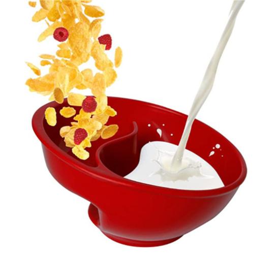 Чаша-сепаратор для хлопьев, влажная и сухая, спиральная, миска для хлопьев с ложкой, разделяющая молоко и хлопья, не допускающая размокания, хрустящие миски для закусок для взрослых и детей