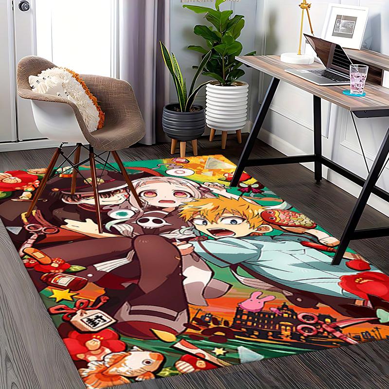 1pc Anime Cartoon Design Chair Mat, Festival Gift for Demon Slayer Characters Tanjiro, Nezuko, and Zenitsu, Non-Slip Carpet Suitable for Office, Home