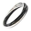 [I3189] - Silver Black 'Divine Choreographie' Steel Bracelet