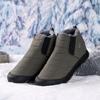 Winter Warm Snow Boots for Men Non-Slip Water Resistant Ankle Booties With Faux Fur Lining Men's Outdoor Comfortable High-Top Hiking Walking Shoes