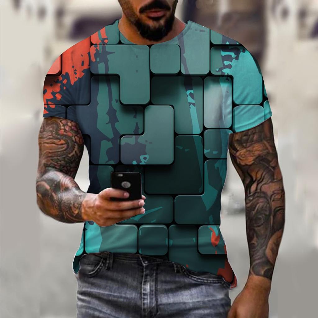 Summer Graphic Casual Short Sleeved T Shirt For Men Oversized Streetwear 3D Digital Printing Large Size Top Tees For Male