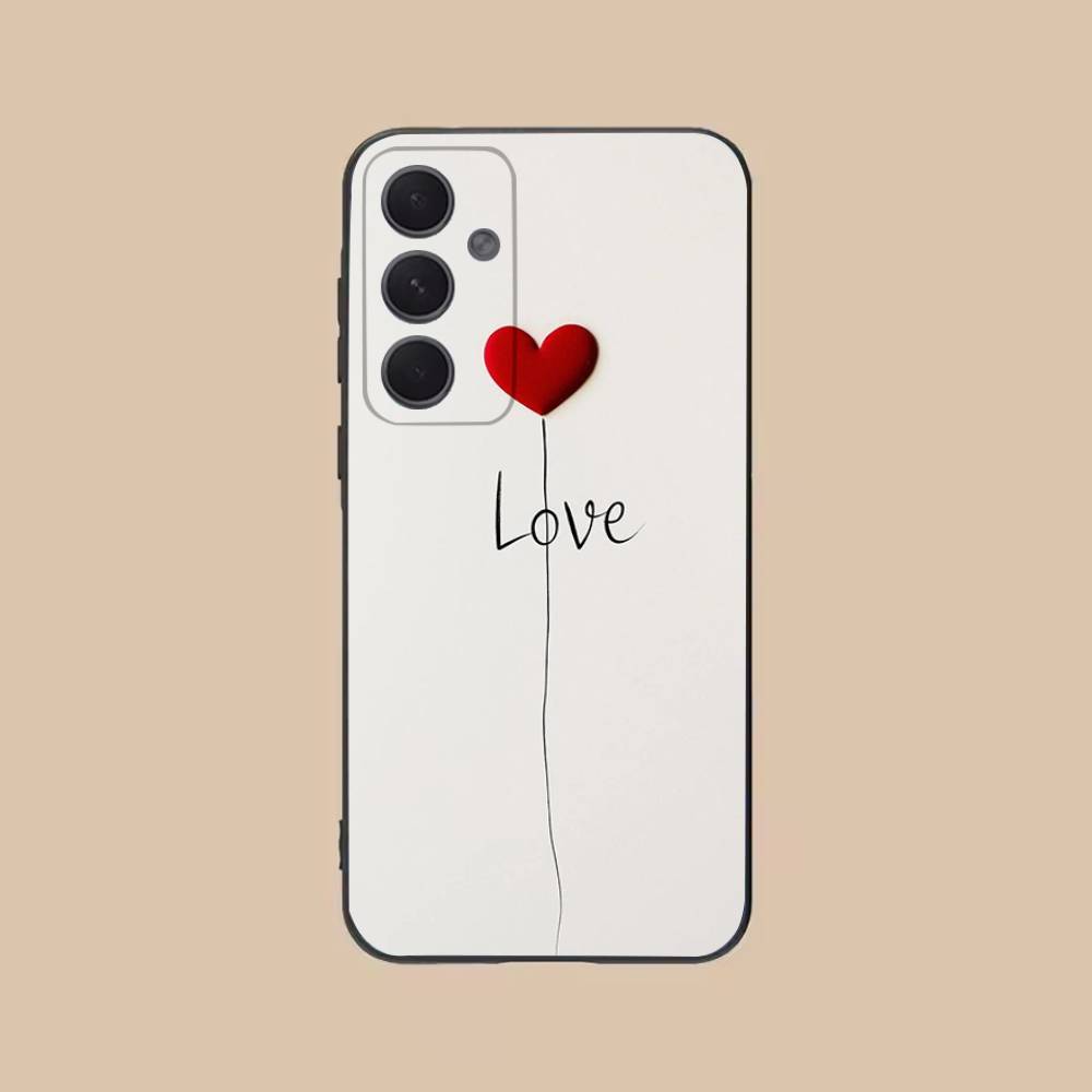 Чехол для телефона 'Любящее сердце' для Samsung S25,24,21,22,23,20,S30,Ultra,Plus,Fe,Lite,Note,5G Черный чехол