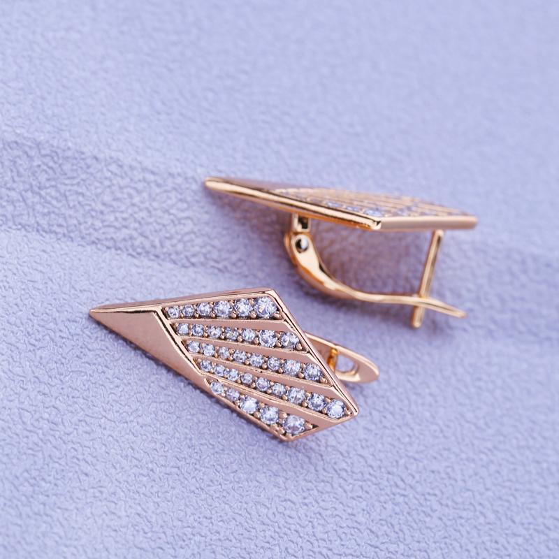 MINTHA Clip Earrings Trendy Rose Gold Color Wedding Daily Fashion Jewelry Cubic Zirconia Earrings For Women Bridal Geometry Earrings