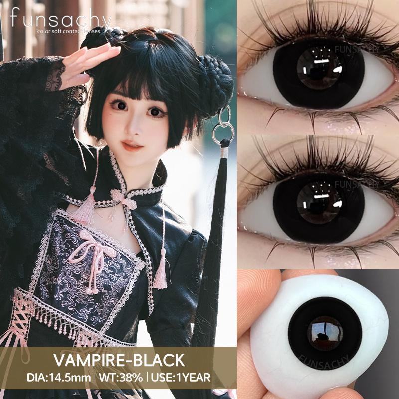 FUNSACHY 2pcs Anime Cosplay Contact Lenses Colored Lens for Crazy Halloween Solid Color Blue Contacts Pink Beauty Pupil Yearly