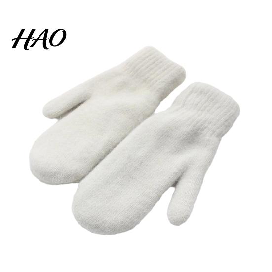 Windproof Outdoor Play Mittens 1 Pair Winter Warm for Women, Cold Weather Soft Plush Knit Kids Essential Gear Gloves with Thick Lining And Elastic Rib