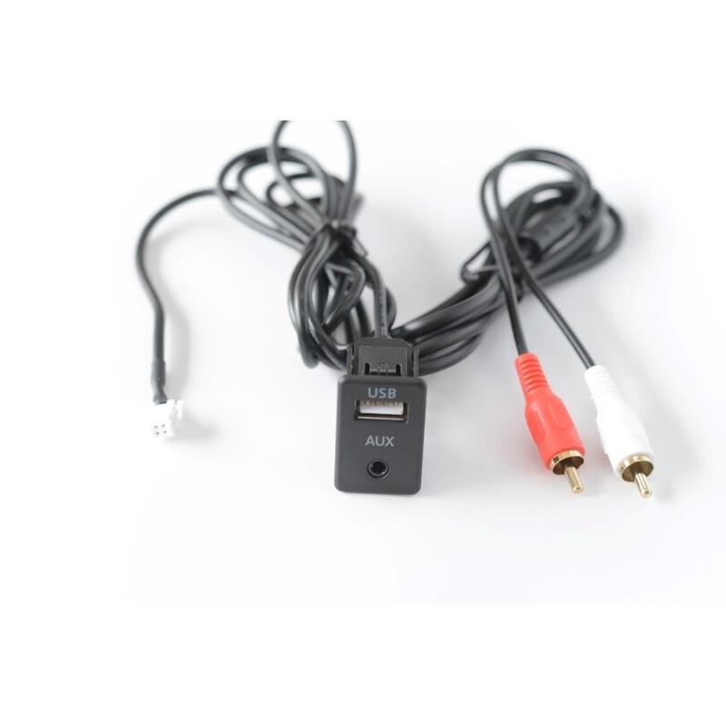 Car Dashboard Audio Interface Panel USB and For rca Output for For android Navigation Systems 2.2 x 3.4 cm Black ABS Housing