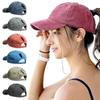 Messy High Bun Sun Hat High Ponytail Snapback Hat Men Women Baseball Cap