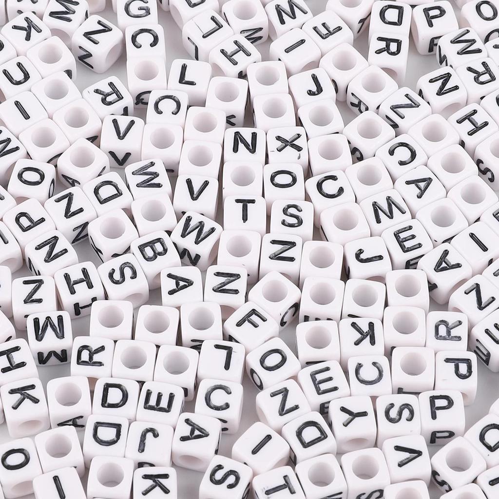 Горячий! 3000 шт./Лот 6 мм Смешанные Разные Виды Акриловые Сделай Сам Кубик Квадрат Число и Буква Бусины Для Браслета