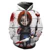 Худи с 3D-цифровой печатью Хэллоуин Серия 3: Ужасающая кукла-призрак Amazon Мужское Худи для пары Толстовка Оптовая продажа