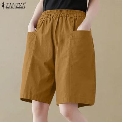 Женские повседневные свободные шорты с карманами и эластичной талией