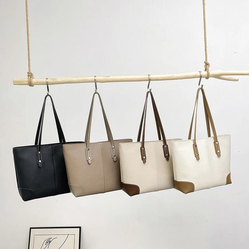 ПУ однотонные повседневные сумки-тоут легкие модные новые зрелые большие размеры индивидуальные универсальные стильные новинки сумки через плечо