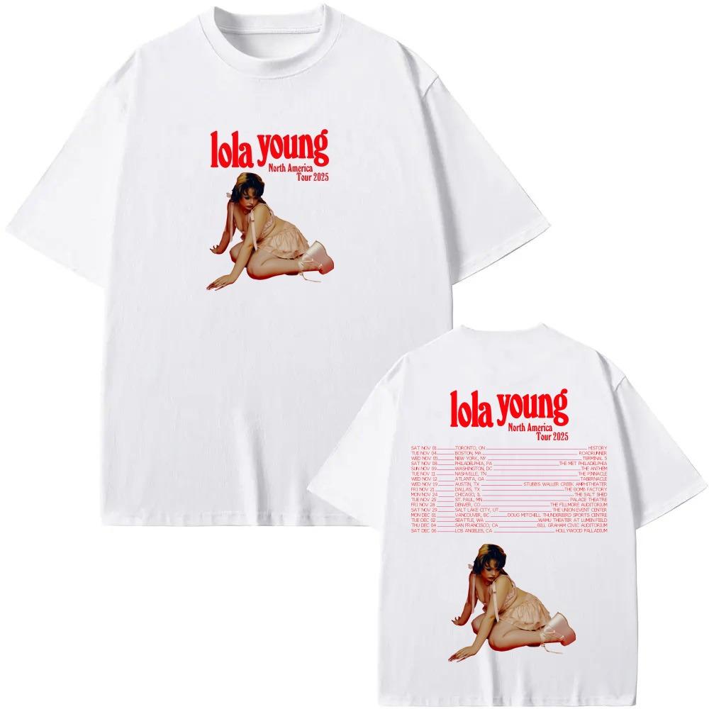 LOLA YOUNG Tour T-shirt Graphic Printing Hip Hop Cotton Tee-shirt High Quality Punk Soft Tshirt Ropa Hombre Gothic Clothing