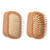 Scalp Massage Hair Brush with Bamboo/Steel Needles Portable Men Women Rectangle Wooden Hair Detangling Styling Comb Hairdressing Tool