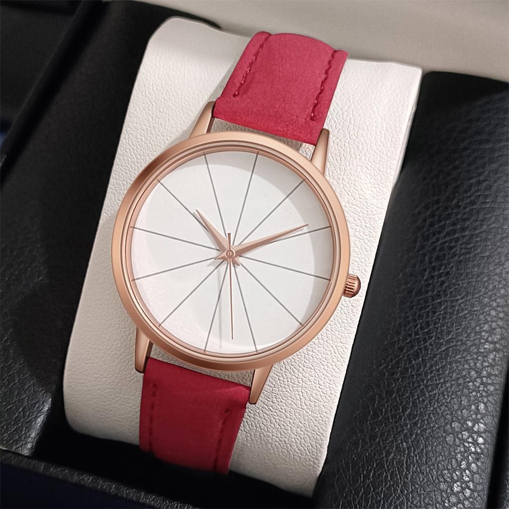 Women's Watch Quartz Dial Digital Watch Frosted Leather Strap Ladies And Girls' Watch