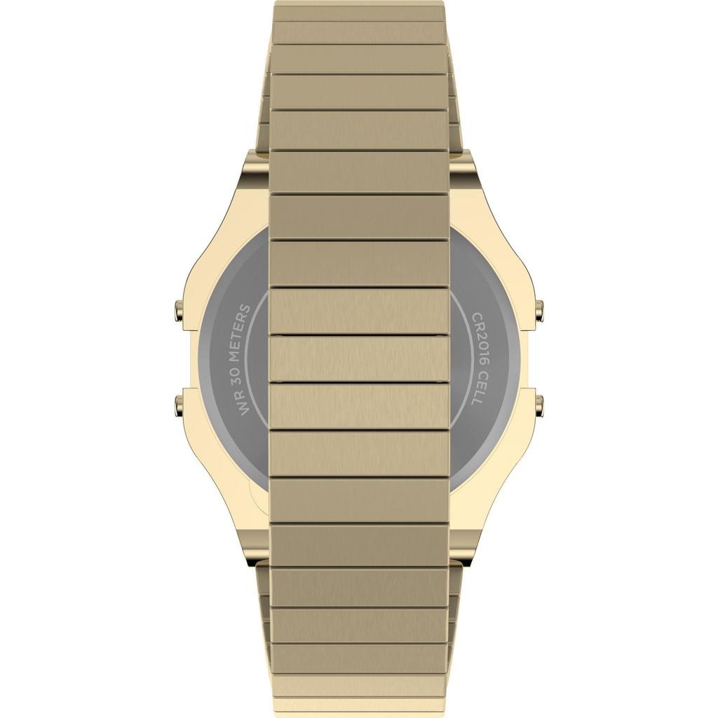 Часы Timex Uni T80 34 мм - Золотистый удлиненный ремешок, цифровой циферблат, Золотистый корпус, Золото
