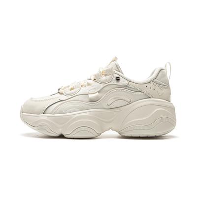 Li Ning Honey Series Soft Rebound Толстая подошва Bread Shoes Женские кроссовки Off-White AGCU246-1