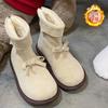 Нескользящие зимние ботинки на толстой подошве для женщин, зимние бархатные и утолщенные новые модели, теплые хлопковые туфли на одной педали для женщин