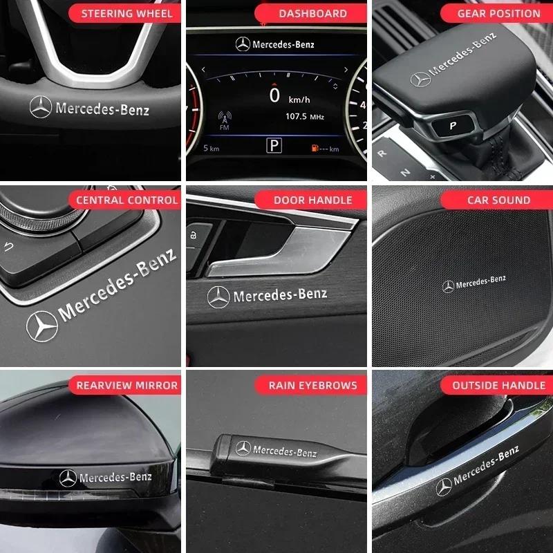 Car Sticker 2/5/10pcs Car Logo 3D Metal Stickers Decorative Accessories For Mercedes Benz A180 A200 A260 W203 W210 W211 W204 C E