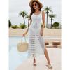 Women's Summer New Knitted Hollow Sexy Loose Beach Smock Dress