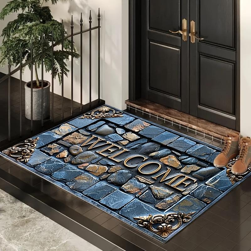 Креативный придверный коврик Фланелевый коврик с нескользящим основанием Домашний Американский Ретро Коврик для прихожей Удобный на ощупь Домашний декор